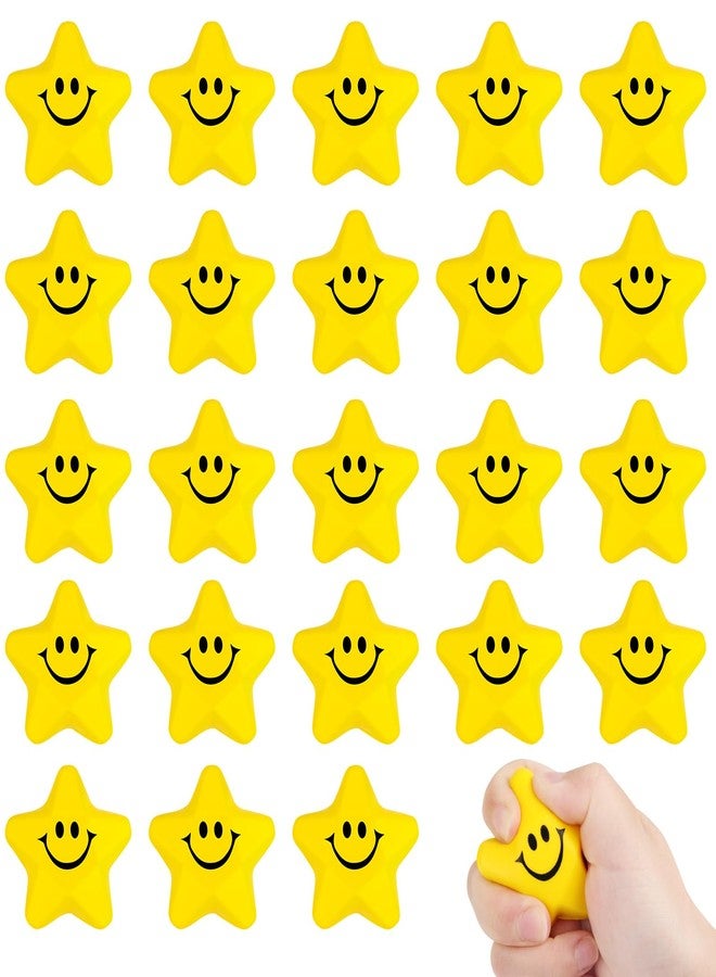 Atiloy 24PCS for Star Stress Balls Cute Mini Face Foam Toys 2.16Inch Mini Stress Relief Balls for Kids Adults Classroom Anxious Fidget Sensory Party Decorations Supplies - Image 1